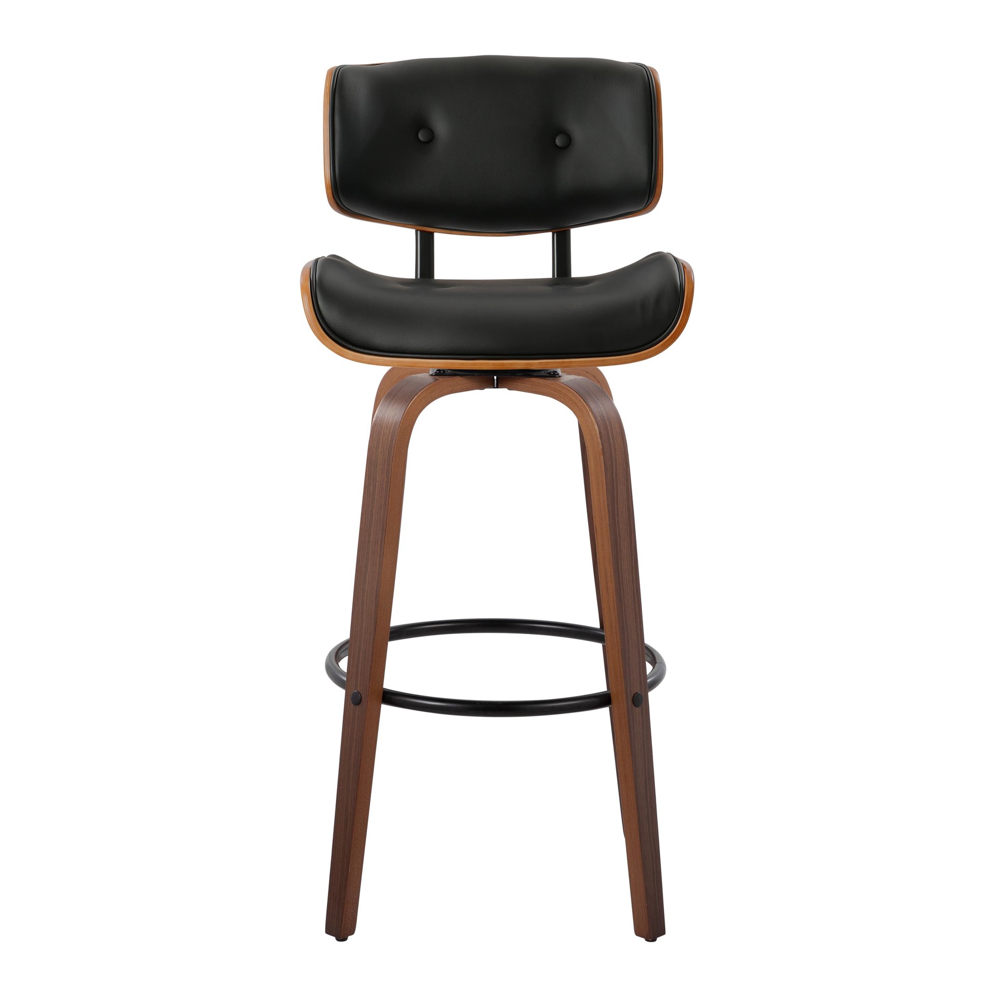 Lombardi 30 Mid-Century Modern Walnut Swivel Barstools (Set of 2) 10 Lombardi 30 Mid-Century Modern Walnut Swivel Barstools (Set of 2) - Image 10