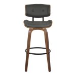 Lombardi 30 Mid-Century Modern Walnut and Grey Barstools (Set of 2) 21 Lombardi 30 Mid-Century Modern Walnut and Grey Barstools (Set of 2)