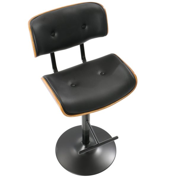 Lombardi Black Mid Century Modern Swivel Bar Stools Set of 2 14