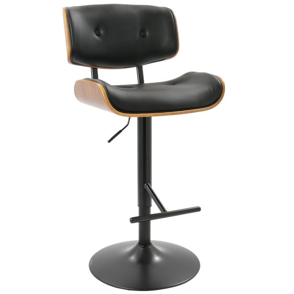 Lombardi Black Mid Century Modern Swivel Bar Stools Set of 2 9