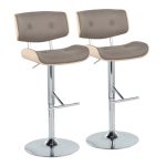 Lombardi Light Grey Mid-Century Modern Swivel Barstools (Set of 2) 13 Lombardi Light Grey Mid-Century Modern Swivel Barstools (Set of 2)
