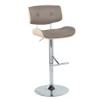Lombardi Light Grey Mid-Century Modern Swivel Barstools (Set of 2) 14 Lombardi Light Grey Mid-Century Modern Swivel Barstools (Set of 2)