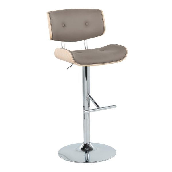 Lombardi Light Grey Mid Century Modern Swivel Barstools Set of 2 3