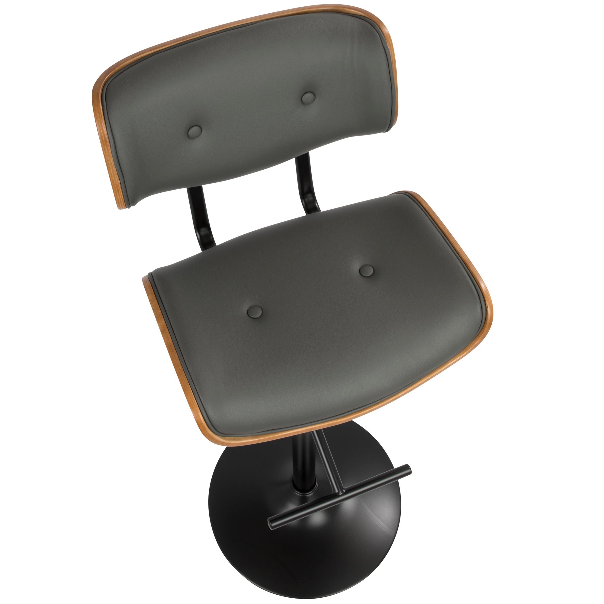 Lombardi Mid-Century Modern Grey Faux Leather Swivel Barstool (Set of 3) 11 Lombardi Mid-Century Modern Grey Faux Leather Swivel Barstool (Set of 3) - Image 11