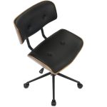 Lombardi Mid-Century Modern Walnut and Black Swivel Office Chair 25 Lombardi Mid-Century Modern Walnut and Black Swivel Office Chair
