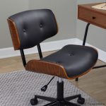 Lombardi Mid-Century Modern Walnut and Black Swivel Office Chair 17 Lombardi Mid-Century Modern Walnut and Black Swivel Office Chair