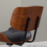 Lombardi Mid-Century Modern Walnut and Black Swivel Office Chair 18 Lombardi Mid-Century Modern Walnut and Black Swivel Office Chair