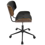 Lombardi Mid-Century Modern Walnut and Black Swivel Office Chair 21 Lombardi Mid-Century Modern Walnut and Black Swivel Office Chair