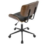 Lombardi Mid-Century Modern Walnut and Black Swivel Office Chair 22 Lombardi Mid-Century Modern Walnut and Black Swivel Office Chair