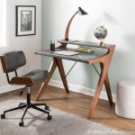 Lombardi Mid-Century Modern Walnut and Grey Swivel Office Chair 16 Lombardi Mid-Century Modern Walnut and Grey Swivel Office Chair