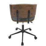 Lombardi Mid-Century Modern Walnut and Grey Swivel Office Chair 25 Lombardi Mid-Century Modern Walnut and Grey Swivel Office Chair