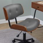 Lombardi Mid-Century Modern Walnut and Grey Swivel Office Chair 18 Lombardi Mid-Century Modern Walnut and Grey Swivel Office Chair