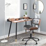 Lombardi Mid-Century Modern Walnut and Grey Swivel Office Chair 20 Lombardi Mid-Century Modern Walnut and Grey Swivel Office Chair