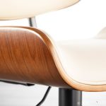 Lombardi Walnut Cream Faux Leather Mid-Century Modern Adjustable Barstool 17 Lombardi Walnut Cream Faux Leather Mid-Century Modern Adjustable Barstool