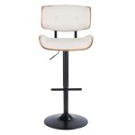 Lombardi Walnut Cream Mid-Century Modern Swivel Barstool (Set of 2) 26 Lombardi Walnut Cream Mid-Century Modern Swivel Barstool (Set of 2)