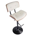 Lombardi Walnut Cream Mid-Century Modern Swivel Barstool (Set of 2) 27 Lombardi Walnut Cream Mid-Century Modern Swivel Barstool (Set of 2)