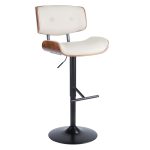 Lombardi Walnut Cream Mid-Century Modern Swivel Barstool (Set of 2) 22 Lombardi Walnut Cream Mid-Century Modern Swivel Barstool (Set of 2)