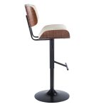 Lombardi Walnut Cream Mid-Century Modern Swivel Barstool (Set of 2) 23 Lombardi Walnut Cream Mid-Century Modern Swivel Barstool (Set of 2)