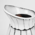 Lome Large White/Black Patterned Ceramic Water Pitcher