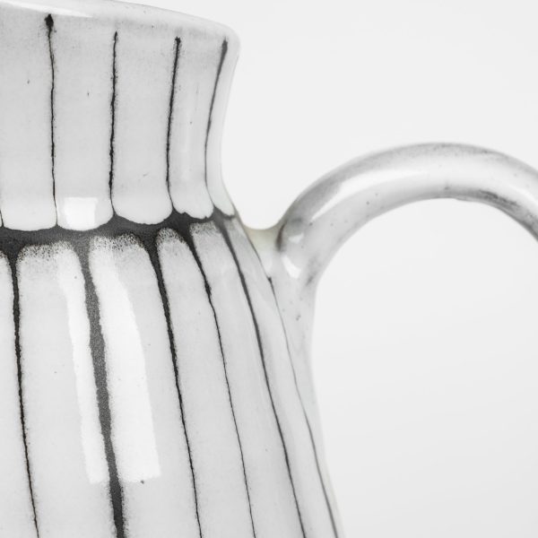 Lome Large WhiteBlack Patterned Ceramic Water Pitcher 5