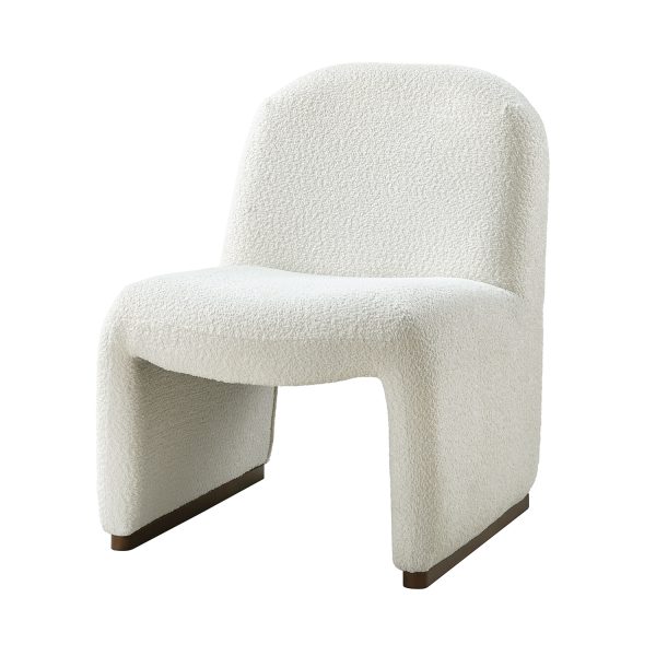 Lorenz Ivory Boucle Mid Century Modern Accent Side Chair 1