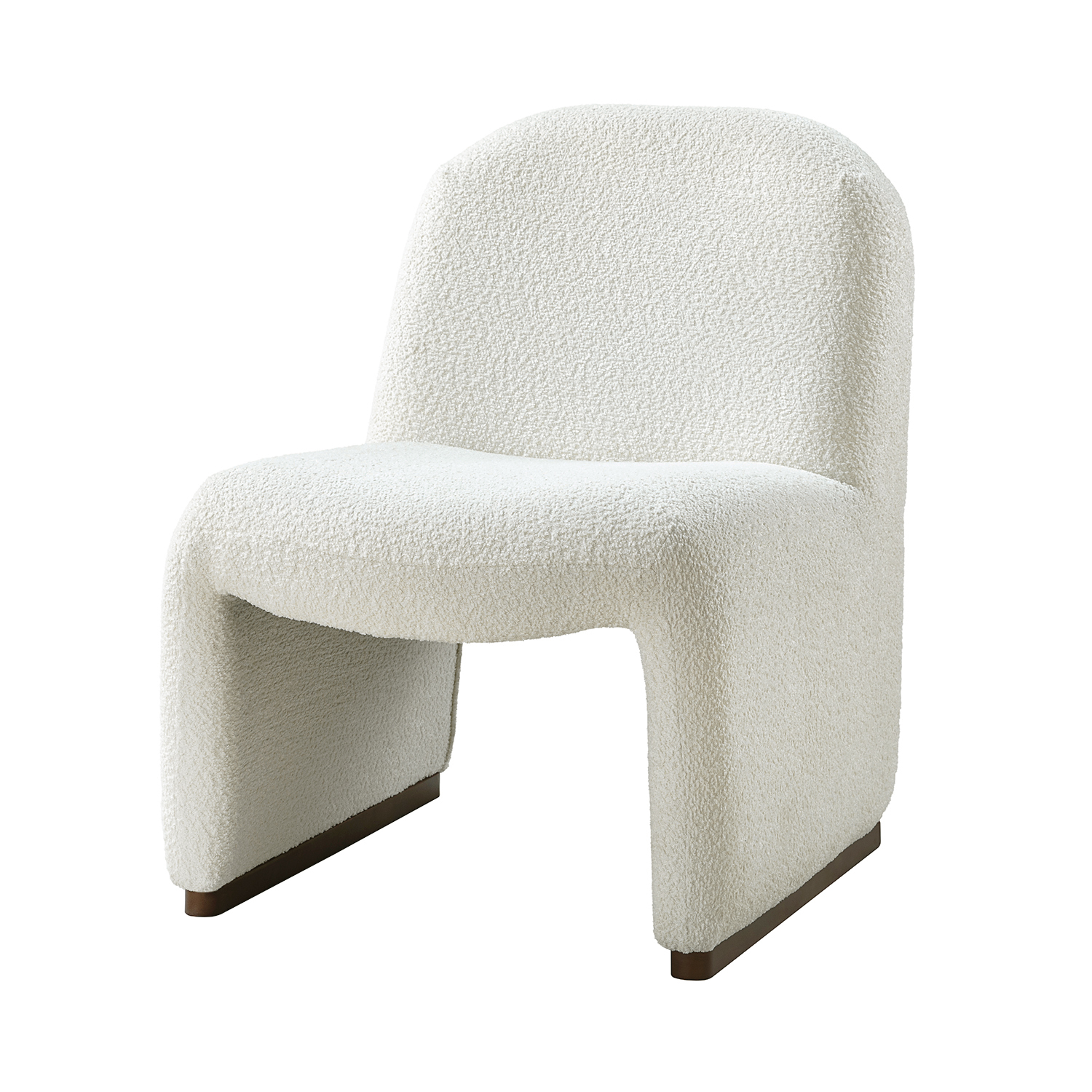 Lorenz Ivory Boucle Mid-Century Modern Accent Side Chair 2 Lorenz Ivory Boucle Mid-Century Modern Accent Side Chair - Image 2