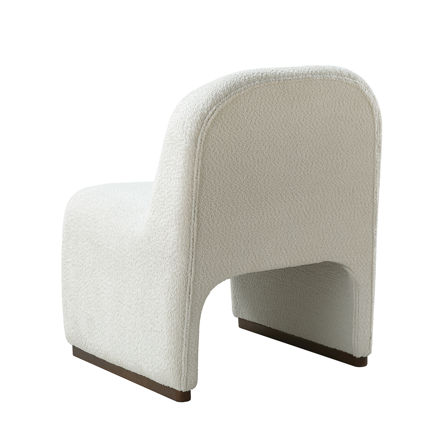 Lorenz Ivory Boucle Mid-Century Modern Accent Side Chair 4 Lorenz Ivory Boucle Mid-Century Modern Accent Side Chair - Image 4