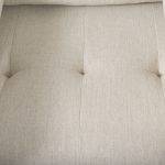 Loretta 40.7L x 36.2W x 33.9H Cream Fabric Chair W/ Two Bolster Cushions