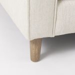 Loretta 40.7L x 36.2W x 33.9H Cream Fabric Chair W/ Two Bolster Cushions