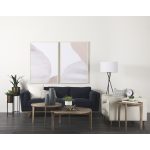 Loretta 40.7L x 36.2W x 33.9H Cream Fabric Chair W/ Two Bolster Cushions