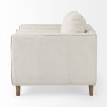 Loretta 40.7L x 36.2W x 33.9H Cream Fabric Chair W/ Two Bolster Cushions