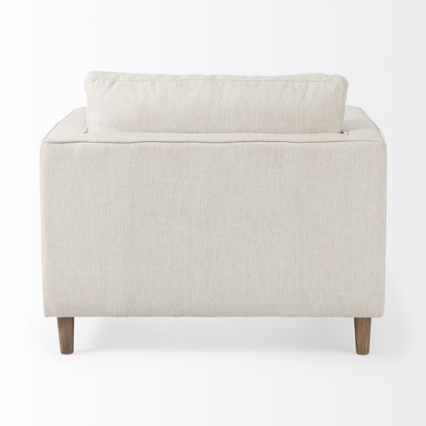 Loretta 40.7L x 36.2W x 33.9H Cream Fabric Chair W Two Bolster Cushions 6