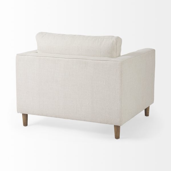 Loretta 40.7L x 36.2W x 33.9H Cream Fabric Chair W Two Bolster Cushions 7