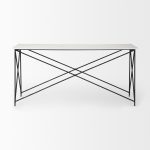 Lorlei Marble Top w/ Gray Iron Base Console Table