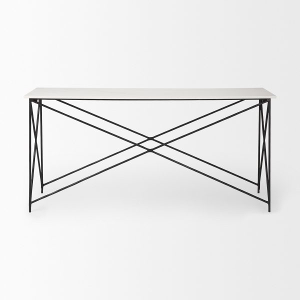 Lorlei Marble Top w Gray Iron Base Console Table 3