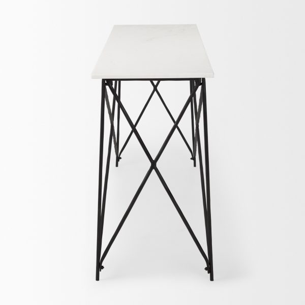 Lorlei Marble Top w Gray Iron Base Console Table 4
