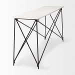 Lorlei Marble Top w/ Gray Iron Base Console Table