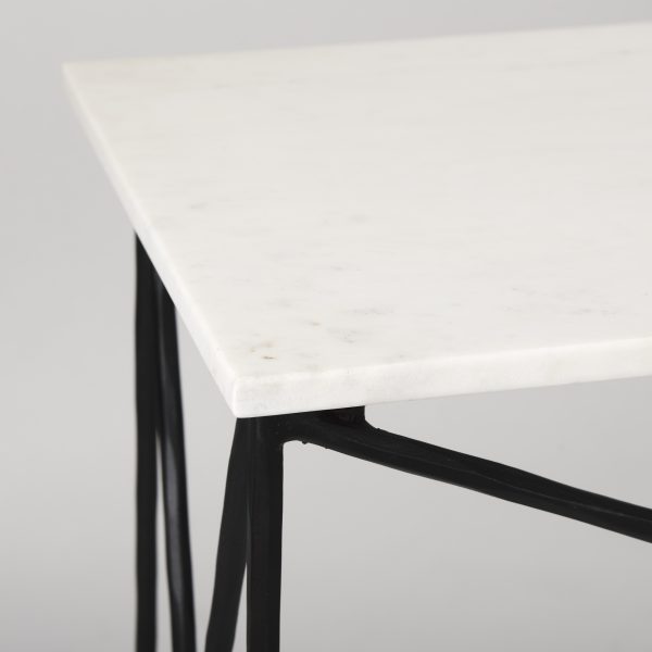 Lorlei Marble Top w Gray Iron Base Console Table 6