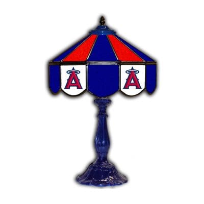 Los Angeles Angels Tiffany Style 21 Inch Glass Table Lamp