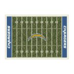 Los Angeles Chargers 6x8 Homefield Football Field Area Rug