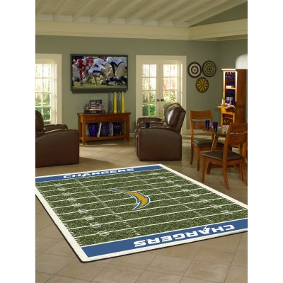 Los Angeles Chargers 8x11 Homefield Football Field Premium Nylon Rug