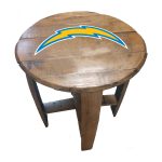 Los Angeles Chargers Authentic Oak Whiskey Barrel Side Table