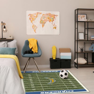 Los Angeles Chargers Homefield Football Field Area Rug 4x6