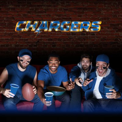 Los Angeles Chargers Lighted Recycled Metal Wordmark Logo Sign