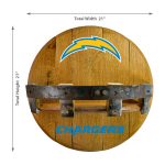 Los Angeles Chargers Oak Whiskey Barrel Bar Shelf