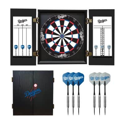 Los Angeles Dodgers Dartboard Cabinet Set