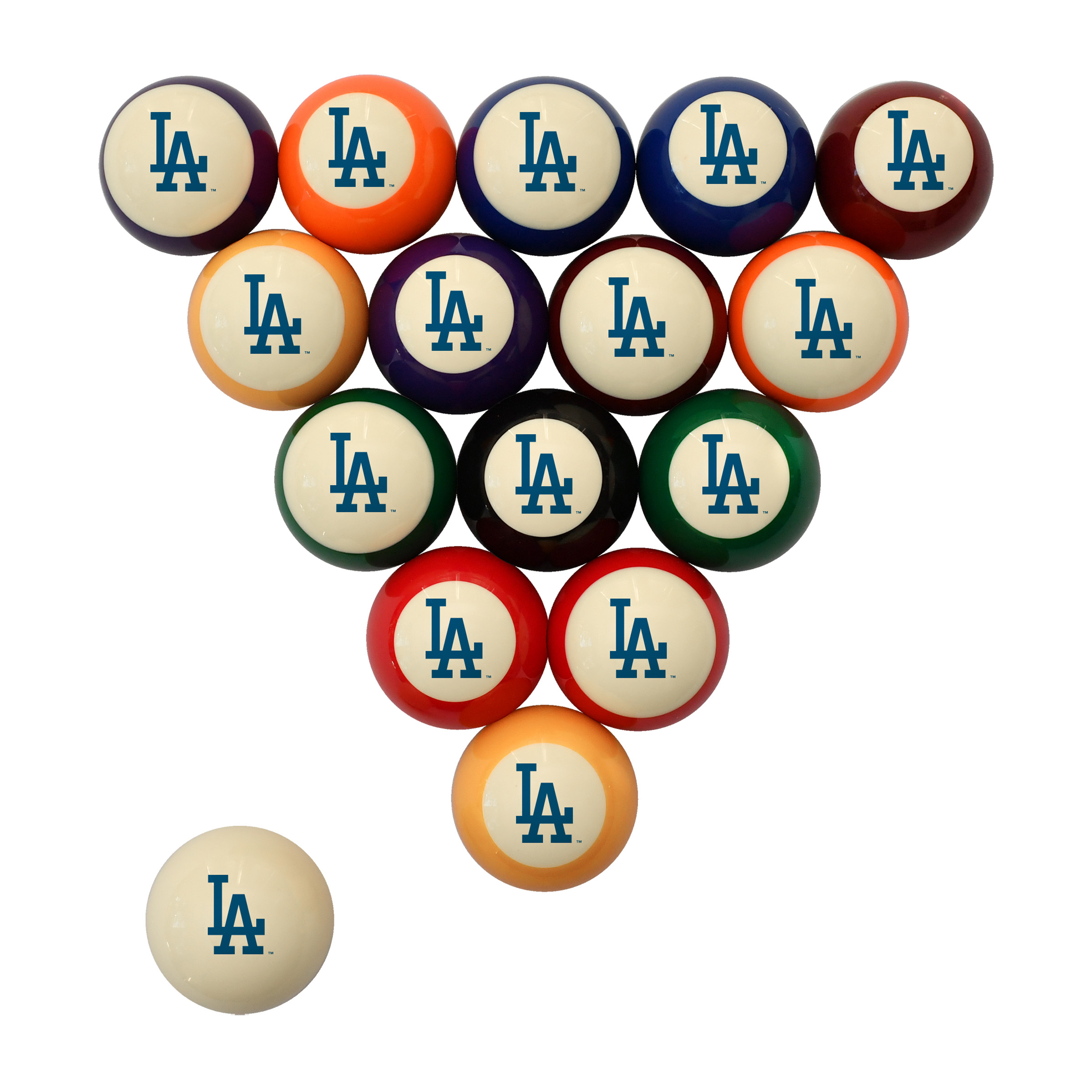 Los Angeles Dodgers MLB Retro Polyester Cue Ball Set 1 Los Angeles Dodgers MLB Retro Polyester Cue Ball Set