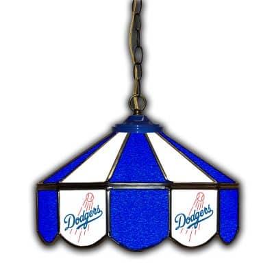 Los Angeles Dodgers Stained Glass Pub Light, 14 Inch