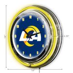 Los Angeles Rams 14 inch Neon Chrome Clock NFL