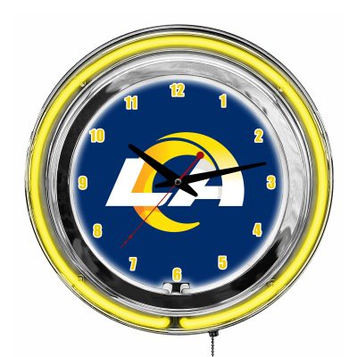 Los Angeles Rams 14 inch Neon Chrome Clock NFL